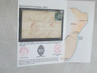 Nystamps British Gb Office Abroad In Brazil Rare 1869 Stamp Cover