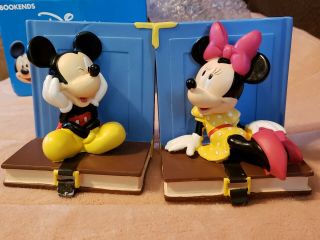 Rare Vintage Disney Mickey Mouse And Minnie Mouse Bookends Nib