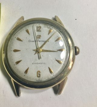 Vintage Girard Perregaux Gyromatic Wristwatch Gold Filled Parts 34mm 6