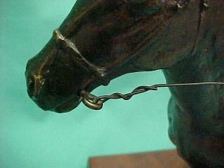 Vintage Austin San Filippo Bronze Racehorse and Jockey 1 Sculpture Walnut Base 5