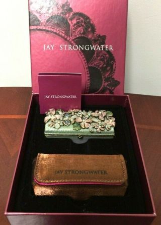 Vintage Jay Strongwater Violets Lipstick Case