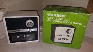 Vintage Arrow Flip Clock Am Radio Model 10q5 Rare Back To The Future