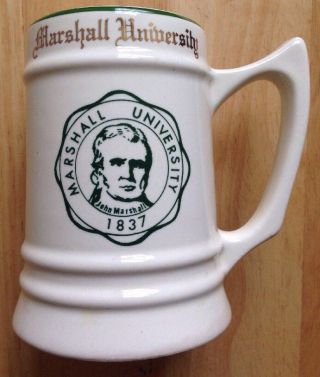 1970s 1980s Marshall University Beer Stein,  Coffee Mug,  Huntington,  Wv,  Vintage