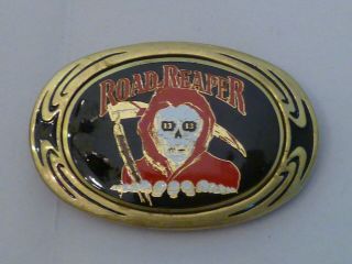 Vintage Road Reaper Motorcycle Club 1 Er Brass Belt Buckle Hells Angels