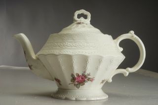 Vintage Spode Billingsley Rose Teapot 10 " X 7 " Black Logo Tea Pot 2/8867