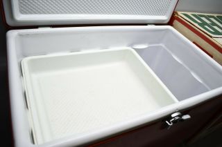 Vintage Rare Red Coleman Cooler W/ Beer Handles Tray Box Snow - Lite 6