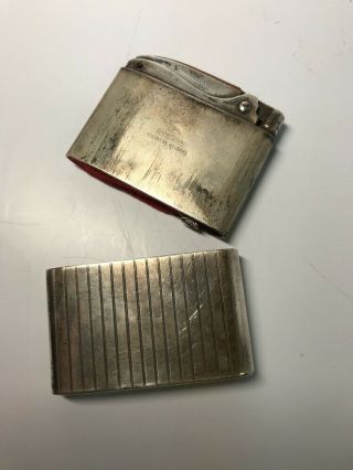 Vintage Ronson Cigarette Lighter W/ Sterling Silver 925 Elgin American Case 7
