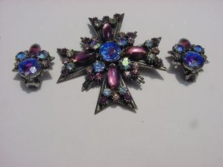 Vintage Florenza Pin And Earrings