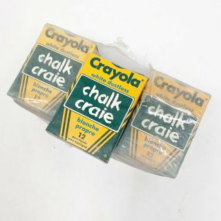 Vintage Crayola White Anti Dust Dustless Chalk 12 Boxes Non Toxic 144 Sticks
