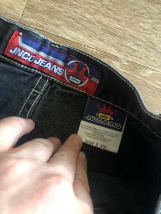Vintage Mens JNCO Jeans Logo Double Pockets SZ 30 X 30 Snake 4