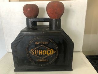 Vintage Sunoco Battery Service Box Gas Station Sun Oil