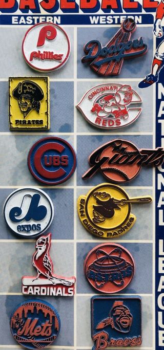 Vintage 1970s MLB Baseball Standings Board 26 Rubber Magnets Sports Magnets Inc 2