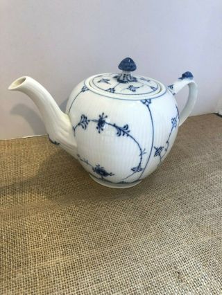 Vintage Royal Copenhagen,  Denmark,  Blue & White Floral Teapot,  1/259, 5