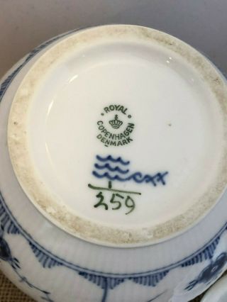 Vintage Royal Copenhagen,  Denmark,  Blue & White Floral Teapot,  1/259, 7