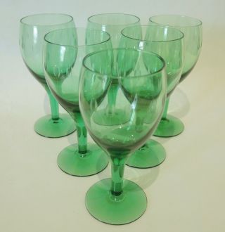 6 Vintage Green Holmegaard Kirsten Pil White Wine Glasses Per Lutkin Denmark