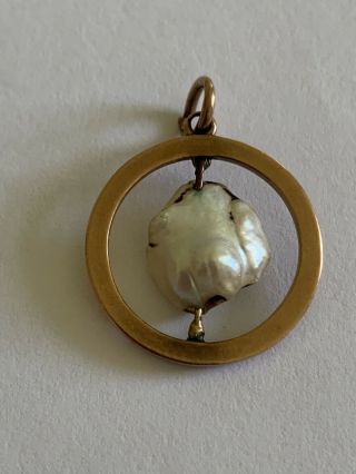 Victorian 9ct Rose Gold Baroque Pearl Set Pendant