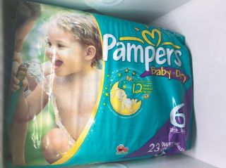 Vintage Pampers Baby Dry Size 6 - 35,  Pounds 23 Diapers 2