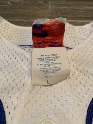 Chicago Cubs Majestic Stitched Mesh Jersey Size Large White Big Logo Vintage 4