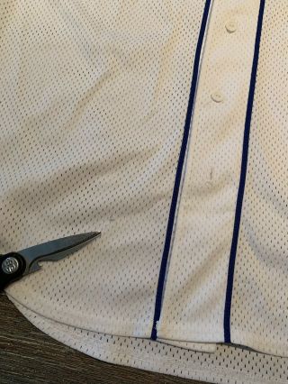 Chicago Cubs Majestic Stitched Mesh Jersey Size Large White Big Logo Vintage 6