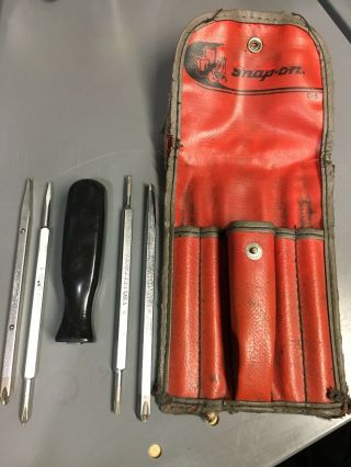 Vintage Snap On C - 5 Reversible Exchangeable Screwdriver Set 5 Shanks Ssdd42