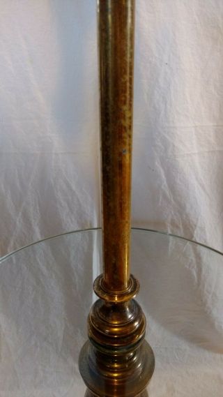 Vintage Mid Century Brass Stiffel Floor Lamp With Glass Table 54 