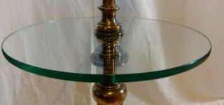 Vintage Mid Century Brass Stiffel Floor Lamp With Glass Table 54 