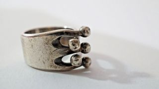 F640 NORWAY Mid Century AGE Ana Greta Eker Jester Ring Adjustable 6.  5 to 7 4