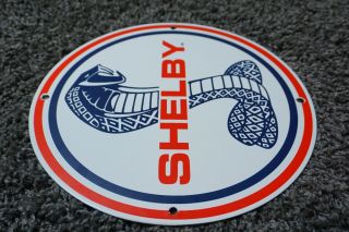 VINTAGE FORD SHELBY MUSTANG PORCELAIN SIGN GAS OIL METAL STATION PUMP PLATE 6