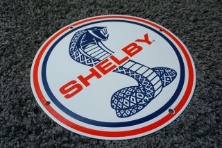 VINTAGE FORD SHELBY MUSTANG PORCELAIN SIGN GAS OIL METAL STATION PUMP PLATE 7