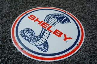 VINTAGE FORD SHELBY MUSTANG PORCELAIN SIGN GAS OIL METAL STATION PUMP PLATE 8