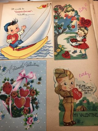 Vintage Scrap Book Greeting Cards Birthday Valentines Christmas Baby 83