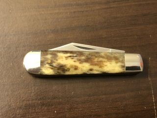 Vintage Case Xx A6235 1/2 10 Dot 1980 2 Blade Smooth Bone Pocket Knife