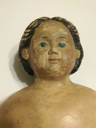 Antique 21 Inch Papier - Mache Greiner Doll Patent Head No 7 March 1858 All Orig