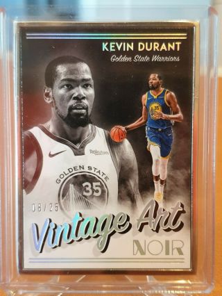 Kevin Durant 2018 - 19 Panini Noir Vintage Art Frame Parallel 292 8/25 Sp Read