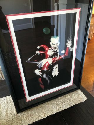 Alex Ross Dance Of Evil Signed Limited Print Framed Joker Harley Quinn Rare