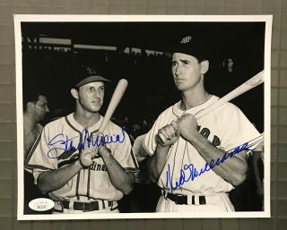 Ted Williams & Stan Musial Signed 8x10 Photo Rare Jsa Loa Red Sox Cardinals Hof