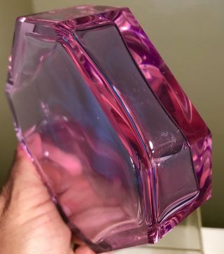 VINTAGE GLASS PERFUME SCENT BOTTLE HOFFMAN DESIGN ALEXANDRITE NEODYMIUM INTAGLIO 7