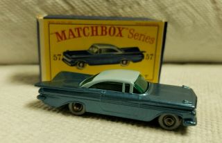 Vintage Matchbox Lesney 57 Chevrolet Impala Regular Wheels Grey Wheels