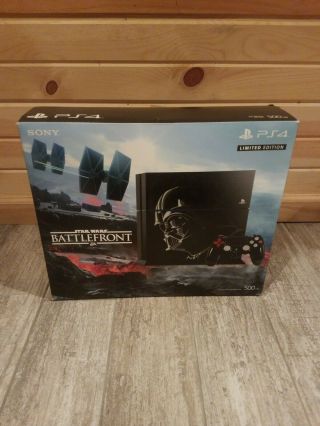 Rare Sony Playstation 4 Ps4 Star Wars Battlefront Limited Edition Black Console