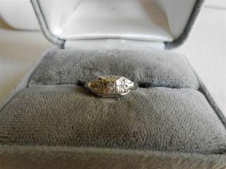 Pretty Antique Diamond Engagement Ring 14kt Wg
