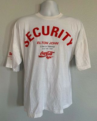 Vintage Elton John 1992 Vienna Tour Security Crew T - Shirt Sz Xl Rare Concert 90s