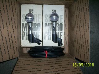 1 Pair Vintage Shure Unisphere A Model 585sb Dynamic Microphone,  Low Impedance
