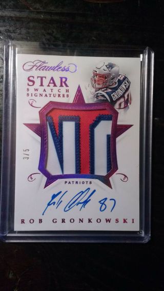 Rob Gronkowski 2018 Flawless Patch Autograph 3/5 Rare Patriots Te On - Card Auto