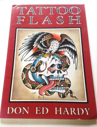 Ed Hardy " Tattoo Flash " Rare Oop Book Huge Format Paperback 2006