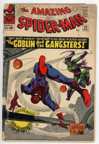 Spiderman 23 (marvel,  April 1965) Vintage Hero Comic Book