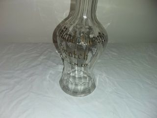 Vintage Etched Glass Decanter Highland Lassie Scotch E.  J.  M Co Liquor 12 