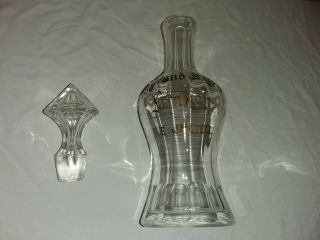 Vintage Etched Glass Decanter Highland Lassie Scotch E.  J.  M Co Liquor 12 