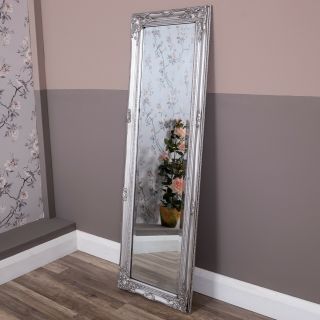 Silver Tall Wall Mirror Shabby Vintage Chic French Large Full Length 150 X 50 Cm