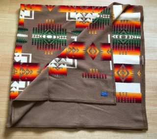 Vintage Pendleton Beaver State Blanket Reversible 84x84