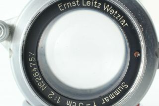 【Rare EXC,  】 Leica Leitz Summar 5cm 50mm f/ 2 Standad Lens Screw Mount 9037 5